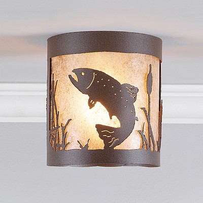 Kincaid Ceiling Light - Trout Ceiling Light Trout Metal Art