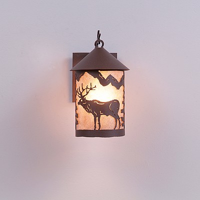 Cascade Lantern Sconce Small - Valley Elk Outdoor Wall Light Elk Metal Art
