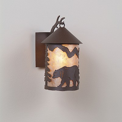 Cascade Lantern Sconce Small - Mountain Bear Outdoor Wall Light Bear Metal Art