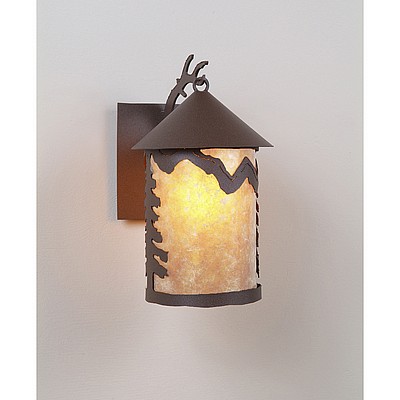 Cascade Lantern Sconce Medium - Rustic Plain Outdoor Wall Light Rustic Plain Metal Art