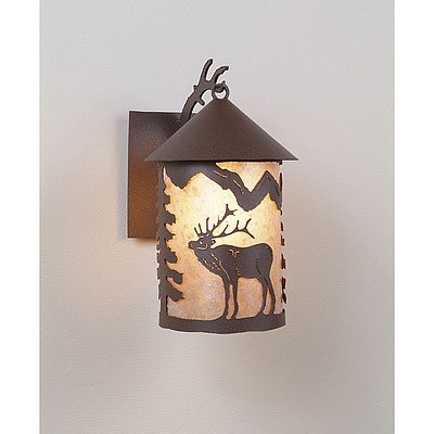 Cascade Lantern Sconce Medium - Mountain Elk Outdoor Wall Light Elk Metal Art