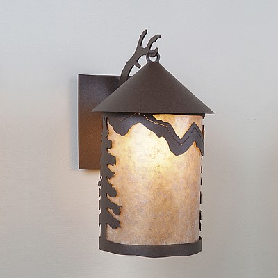 Cascade Lantern Sconce Large - Rustic Plain Outdoor Wall Light Rustic Plain Metal Art