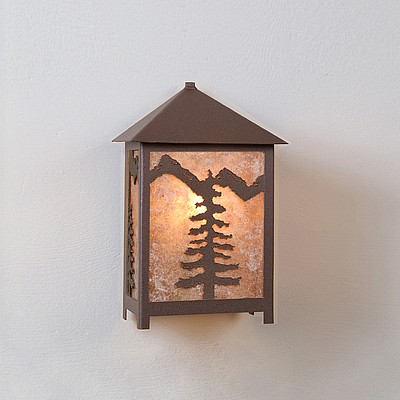 Hudson Sconce Small - Spruce Tree Outdoor Wall Light Trees Metal Art