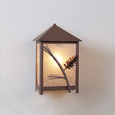 Hudson Sconce Small - Pine Cone Outdoor Wall Light Pine Cone Metal Art