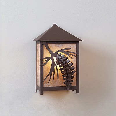 Hudson Sconce Small - Spruce Cone Outdoor Wall Light Pine Cone Metal Art