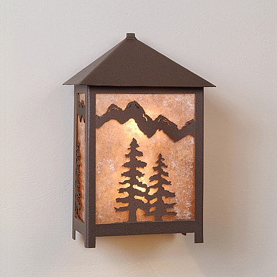 Hudson Sconce Large - Spruce Tree Outdoor Wall Light Trees Metal Art