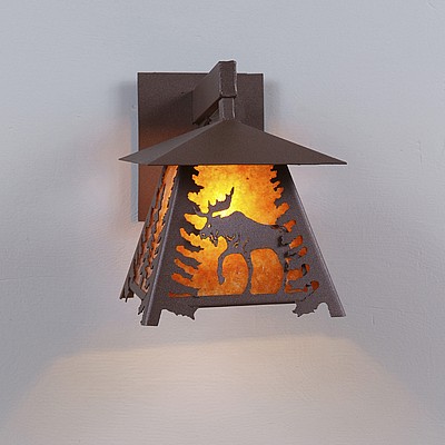 Smoky Mountain Sconce Small - Mountain Moose Outdoor Wall Light Moose Metal Art