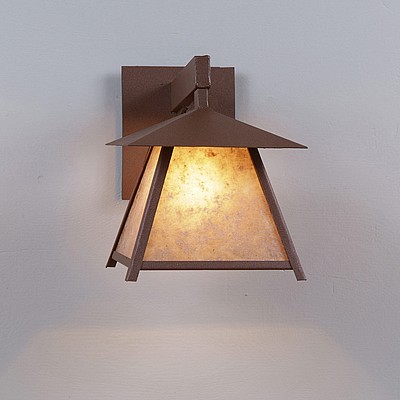 Clearance: Smoky Mtn Sconce Small - Northrim - Almond Mica Shade - Antique Copper Metallic Finish - With Switch