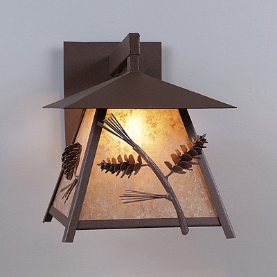 Smoky Mountain Sconce Large - Pine Cone Outdoor Wall Light Pine Cone Metal Art