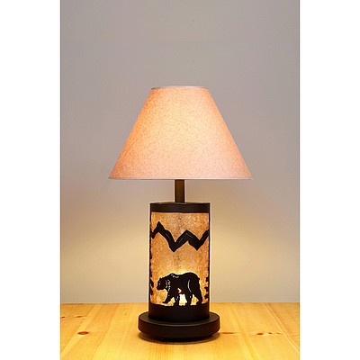 Cascade Desk Lamp - Mountain Bear Table Lamp Bear Metal Art