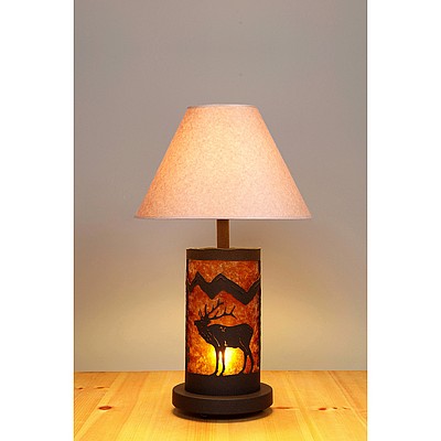 Cascade Desk Lamp - Mountain Elk Table Lamp Elk Metal Art