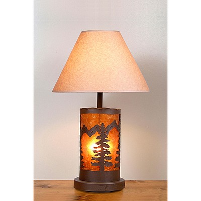 Cascade Table Lamp - Spruce Tree Table Lamp Trees Metal Art