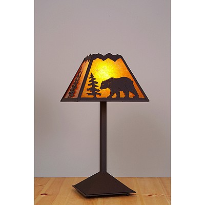 Rocky Mountain Desk Lamp - Mountain Bear Table Lamp Bear Metal Art