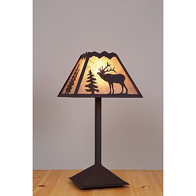 Rocky Mountain Desk Lamp - Mountain Elk Table Lamp Elk Metal Art