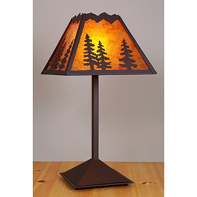 Rocky Mountain Table Lamp - Spruce Tree Table Lamp Trees Metal Art
