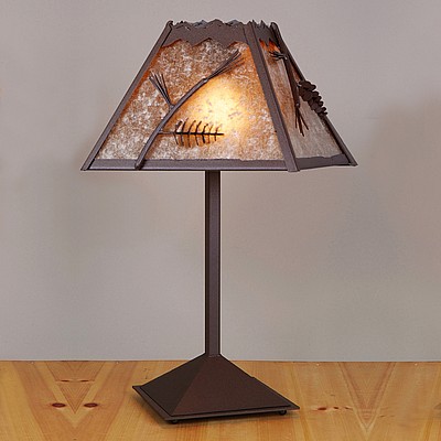 Rocky Mountain Table Lamp - Pine Cone Metal Art
