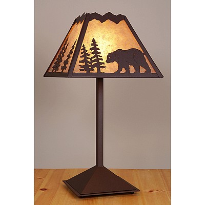 Rocky Mountain Table Lamp - Mountain Bear Table Lamp Bear Metal Art