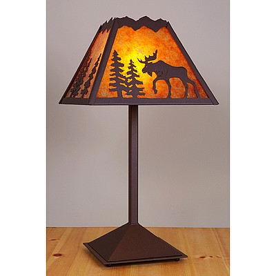 Rocky Mountain Table Lamp - Mountain Moose Table Lamp Moose Metal Art