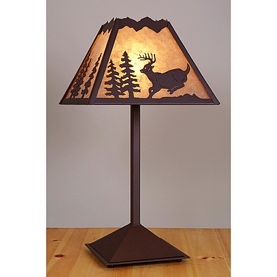 Rocky Mountain Table Lamp - Mountain Deer Table Lamp Deer Metal Art