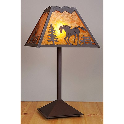 Rocky Mountain Table Lamp - Mountain Horse Table Lamp Horse Metal Art