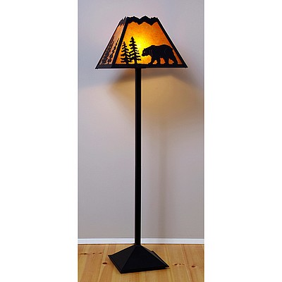 Rocky Mountain Floor Lamp - Mountain Bear Floor Lamp Bear Metal Art