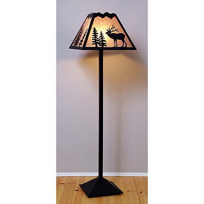 Rocky Mountain Floor Lamp - Mountain Elk Floor Lamp Elk Metal Art