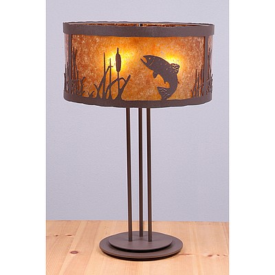 Kincaid Table Lamp - Trout Table Lamp Trout Metal Art