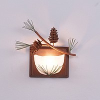 Halogen Single Sconce - Pine Cone