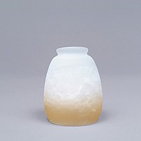 Bell Glass - Egg Shape Two Toned Amber Swirl