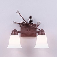 Clearance: Parkshire Double Bath Vanity Light - Pine Cone